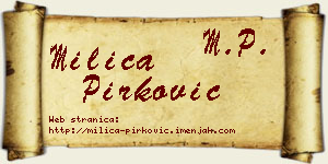 Milica Pirković vizit kartica